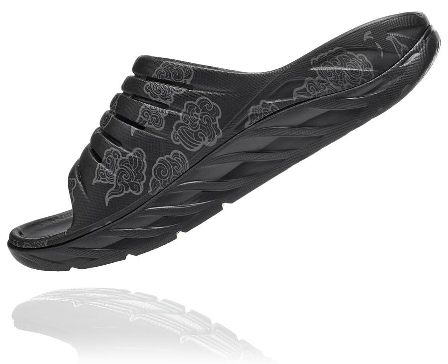 Hoka One One Mens Slide - Ora Recovery CNY - Black/Gold - KXUP86274